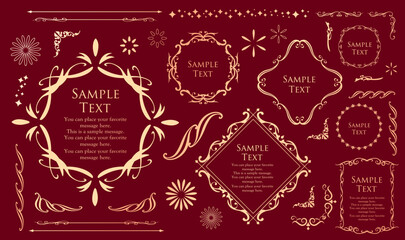 高級感のあるカードデザイン。アンティークな装飾デザイン。エレガントな縁の模様