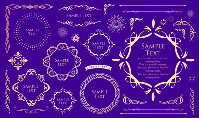 高級感のあるカードデザイン。アンティークな装飾デザイン。エレガントな縁の模様