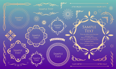 高級感のあるカードデザイン。アンティークな装飾デザイン。エレガントな縁の模様