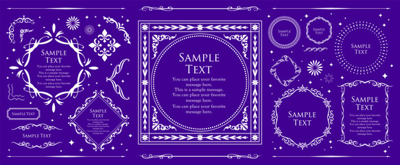 高級感のあるカードデザイン。アンティークな装飾デザイン。エレガントな縁の模様