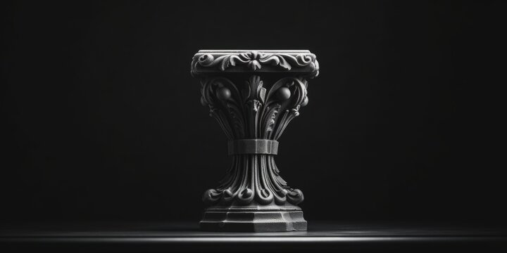 Fototapeta A black and white photo of a column. Suitable for architectural or historical projects
