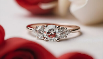 Engagement ring with diamonds, valentine's day, wedding