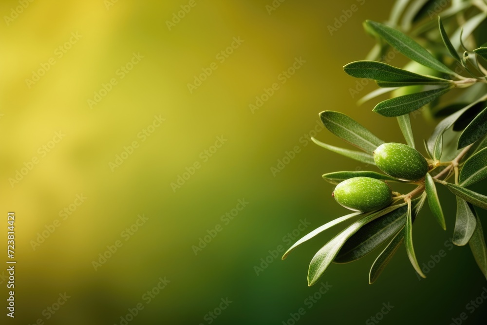 Poster a close-up view of a plant featuring green fruit. this image can be used to showcase the growth and 