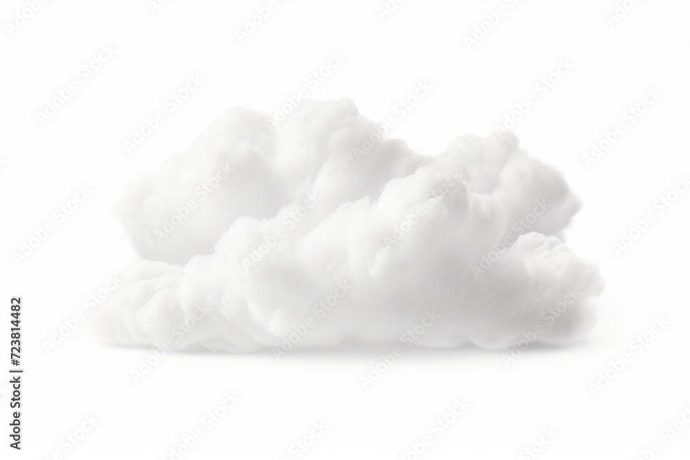 Poster A simple image of a white cloud against a white background. Suitable for various uses