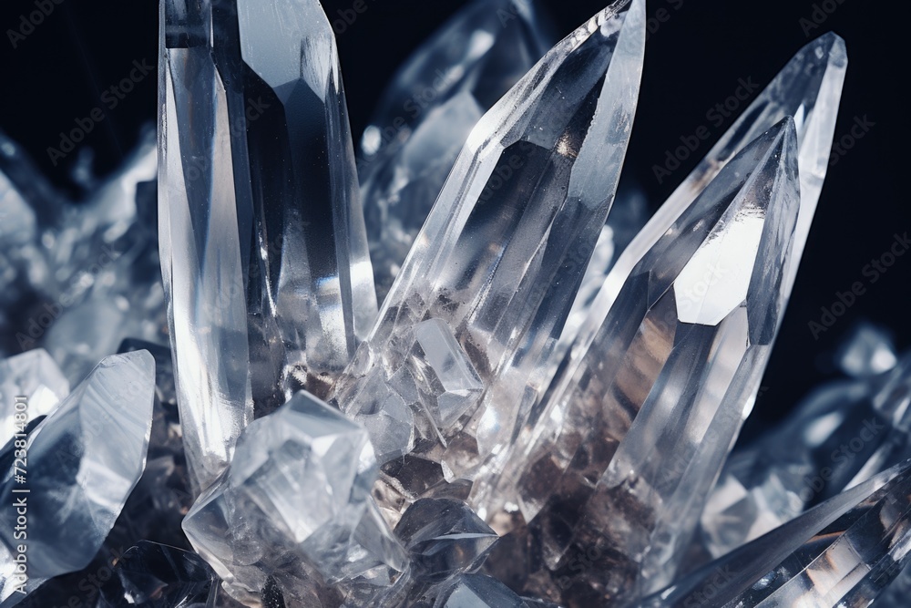 Poster a cluster of crystals on a black background. suitable for various uses