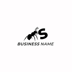 design logo creative letter S and ant