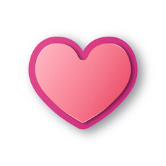 Pink heart with gradient and shadow