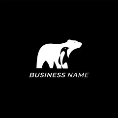 Obraz premium design logo creative polar bear and penguin bird