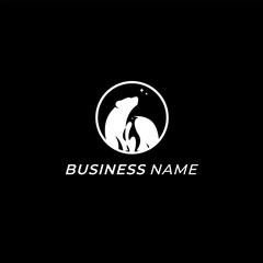 design logo combine polar bear and penguin bird