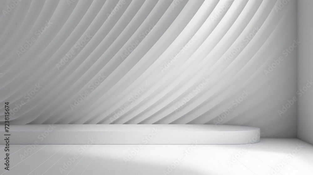 Wall mural White podium on a white background.  , 3