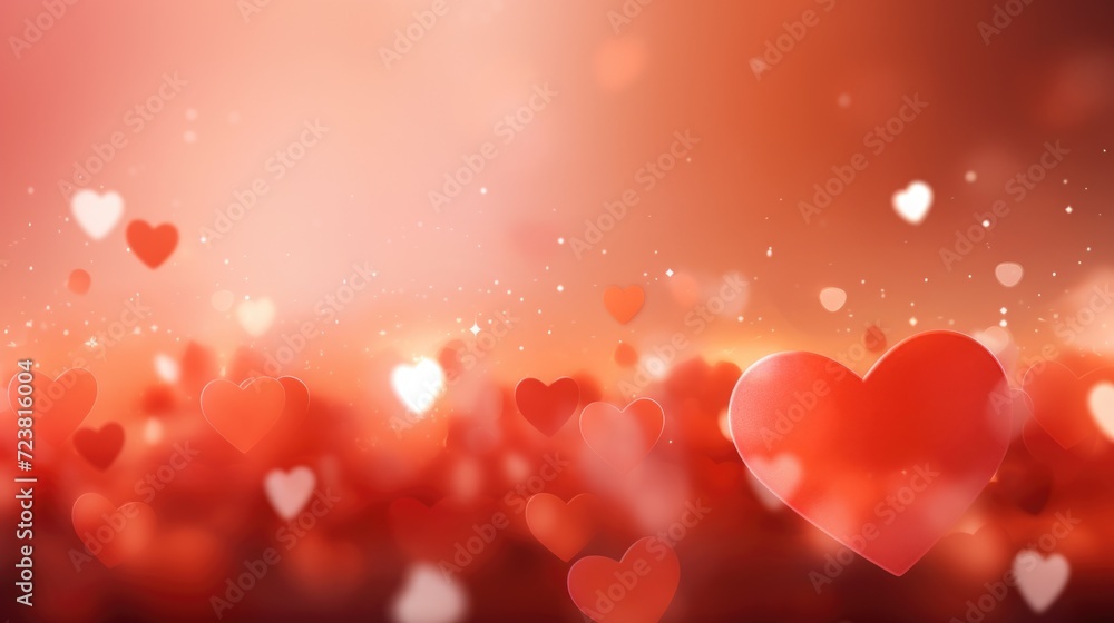 Poster A captivating image of numerous red hearts floating gracefully in the air. Perfect for expressing love and affection.