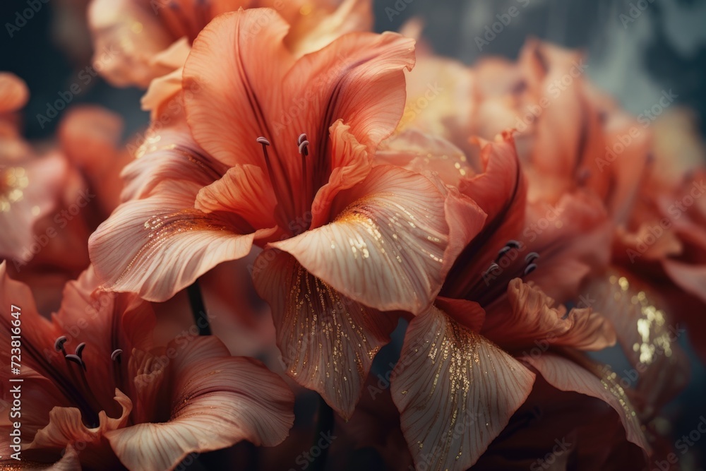 Poster A close-up view of a bunch of vibrant orange flowers. Perfect for adding a pop of color to any project or design