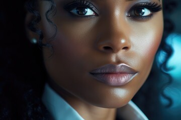 A close up of a woman wearing a suit and tie. Versatile image suitable for business and professional concepts