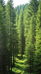 Fototapeta na wymiar Pine trees in the forest. Beautiful landscape with coniferous forest .
