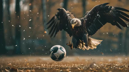  Action photograph of eagle playing soccer Animals. Sports © MadSwordfish