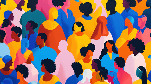 abstract colorful representation of diverse community