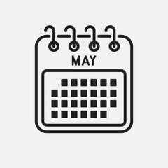Vector template icon page calendar, month May