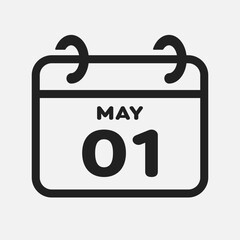 Icon page calendar day - 1 May