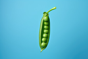 Peas on a blue background