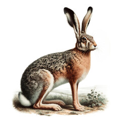Vintage Lithography of Hare, the Fast and Furry Runner