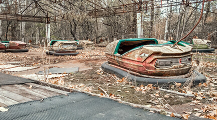 abandoned amusement park in Chernobyl Ukraine