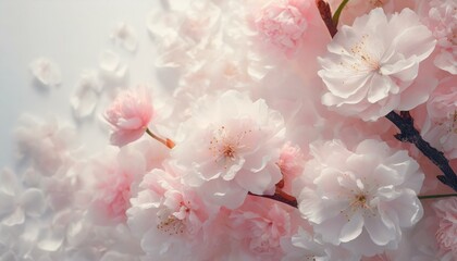 Wiosenne tło z gałązkami pokrytymi różowymi kwiatami - obrazy, fototapety, plakaty