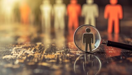 Magnifying Glass Focusing on a Human Figure