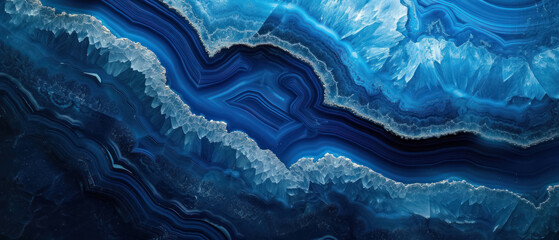 blue agate stone with crystal wallpaper  - obrazy, fototapety, plakaty