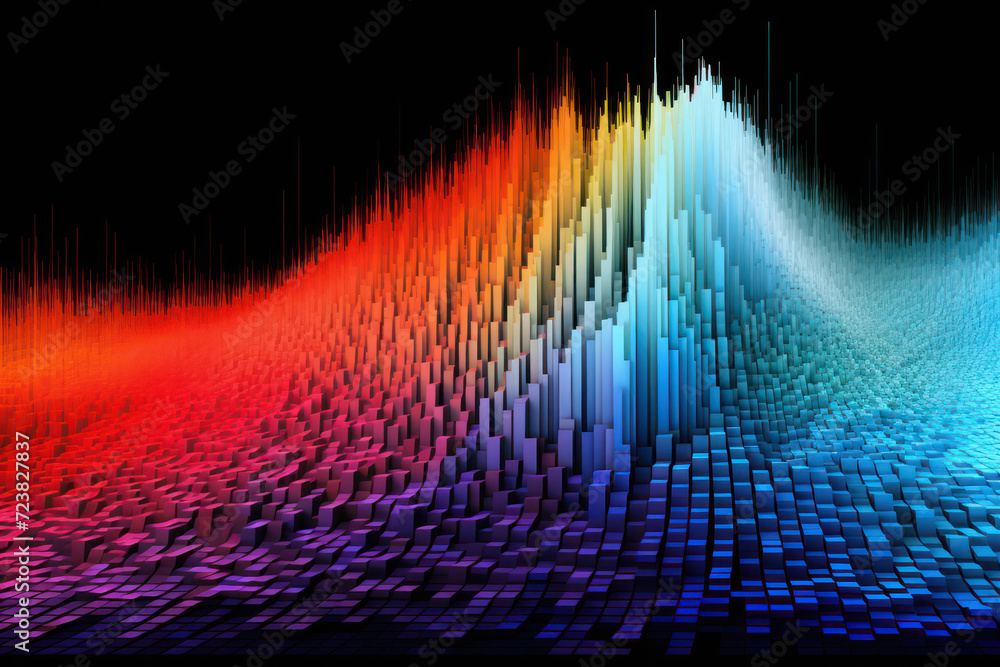 Poster technoflow: a futuristic data wave in blue – abstract design for modern technology and business comm