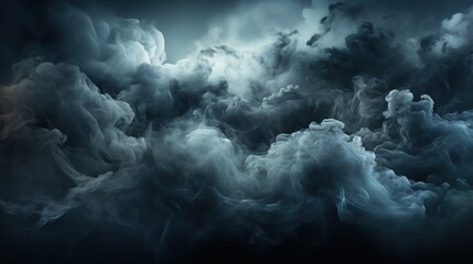 White smoke swirling against a dark, muted background.