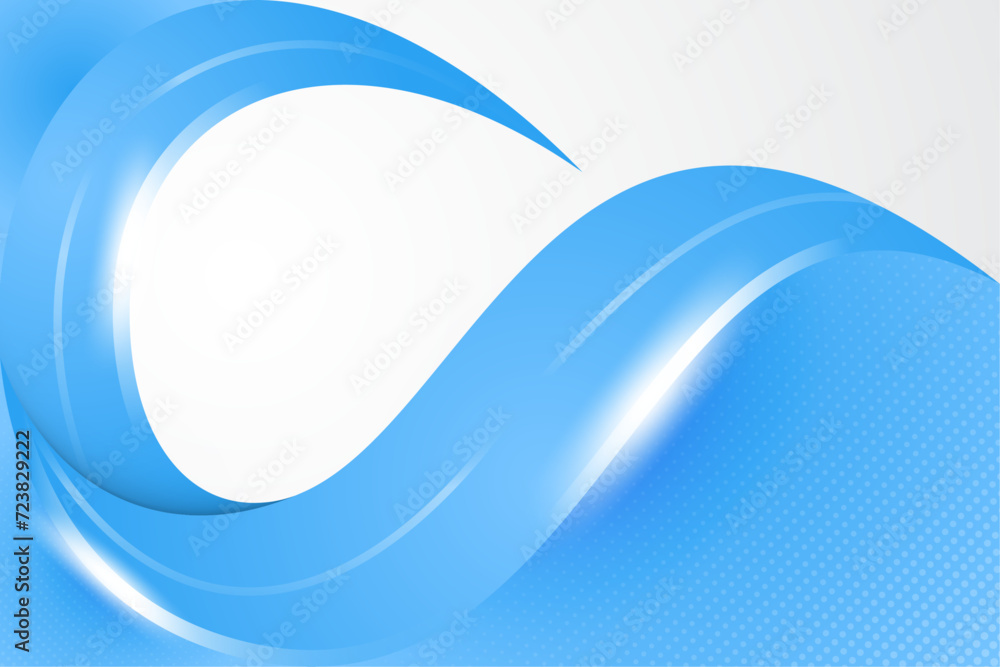 Poster abstract blue light curve wave design modern luxury background texture vector illustration. abstract