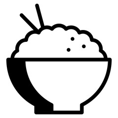 Rice bowl food restaurant icon