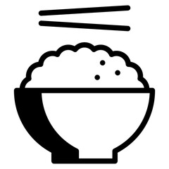 Rice bowl food restaurant icon