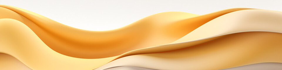 long golden lines on white smooth abstract silk background.