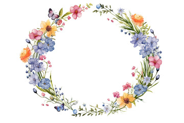 illustration of a frame of pink flowers. Created with Generative AI