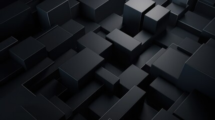 black abstract 3d cubes background 