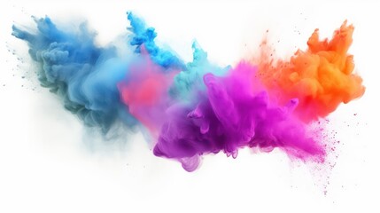 colorful ink splashes on a white background