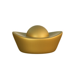 3D rendered gold ingot illustration