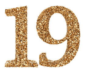 19 number gold glitter