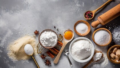 sugar powder salt flour background