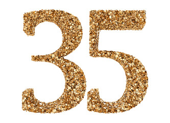 35 number gold glitter