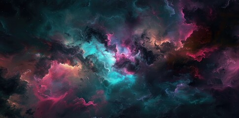 Colorful space galaxy cloud nebula. Stary night cosmos. Universe science astronomy. Supernova background wallpaper, panorama of a cosmic scene Ai generated - obrazy, fototapety, plakaty