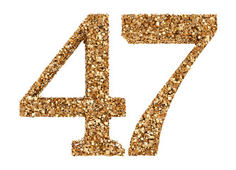 47 number gold glitter