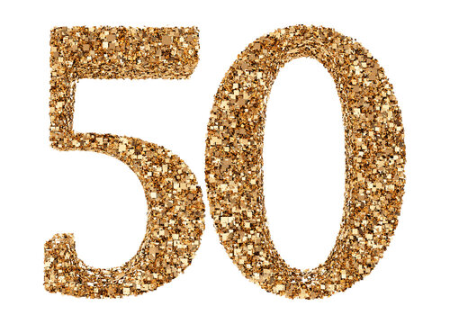 50 number gold glitter