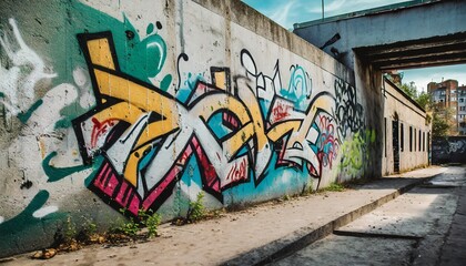 street art graffiti on the wall ai