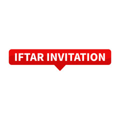 Iftar Invitation Text In Red Rectangle Shape For Information Announcement Promotion Business Marketing Social Media
