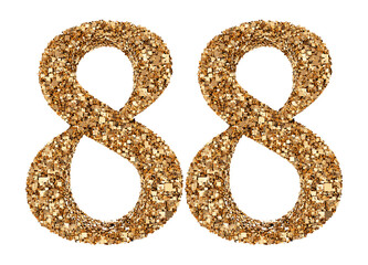 88 number gold glitter