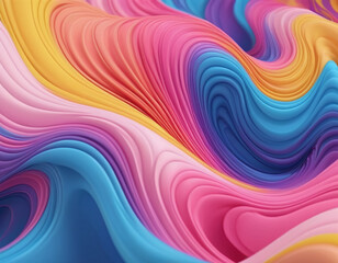 Obraz premium Textured fabric gradient, abstract. full color blue pink yellow purple wave abstract background for design. Light wave, wavy line. Ombre gradient. Noise rough grungy grain brushed metal metallic