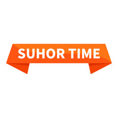 Suhor Time Text In Orange Rectangle Ribbon Shape For Information Promotion Business Marketing Announcement Social Media
