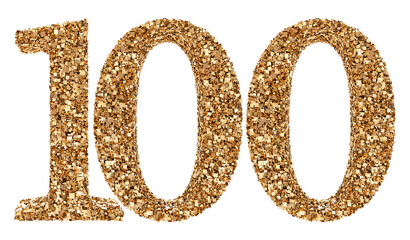 100 number gold glitter